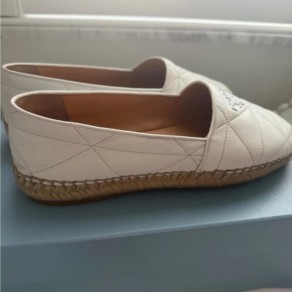 PRADA White Quilted Leather Espadrilles 🤍 - Picture 13 of 16